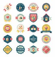 Valentineâs Day badge flat banner design background set eps10 N45
