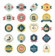 Valentineâs Day badge flat banner design background set eps10 N46