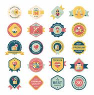 Valentineâs Day badge flat banner design background set eps10 N48