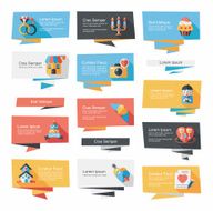 Valentineâs Day banner flat design background set eps10 N12