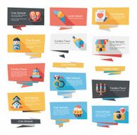 Valentineâs Day banner flat design background set eps10 N20
