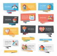 Valentineâs Day banner flat design background set eps10 N23