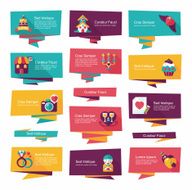 Valentineâs Day banner flat design background set eps10 N24