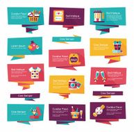 Valentineâs Day banner flat design background set eps10 N25