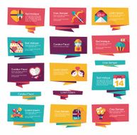 Valentineâs Day banner flat design background set eps10 N27