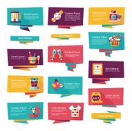 Valentineâs Day banner flat design background set eps10 N29
