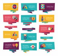 Valentineâs Day banner flat design background set eps10 N30