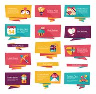 Valentineâs Day banner flat design background set eps10 N31