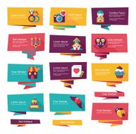 Valentineâs Day banner flat design background set eps10 N32