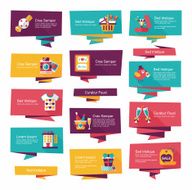 Valentineâs Day banner flat design background set eps10 N33