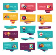 Valentineâs Day banner flat design background set eps10 N34