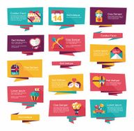 Valentineâs Day banner flat design background set eps10 N35