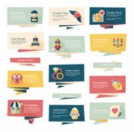 Valentineâs Day banner flat design background set eps10 N36