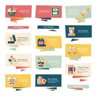 Valentineâs Day banner flat design background set eps10 N37