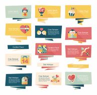 Valentineâs Day banner flat design background set eps10 N39