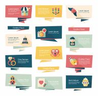 Valentineâs Day banner flat design background set eps10 N40