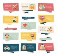 Valentineâs Day banner flat design background set eps10 N43