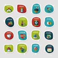 Valentineâs Day speech bubble banner flat design background se N51