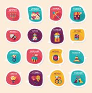 Valentineâs Day speech bubble banner flat design background se N76