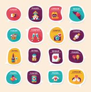 Valentineâs Day speech bubble banner flat design background se N83