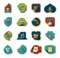 Valentineâs Day sticker banner flat design background set eps N4