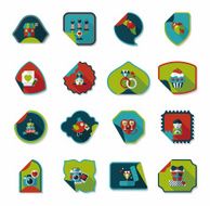 Valentineâs Day sticker banner flat design background set eps N10