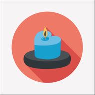 Valentine's Day candle flat icon with long shadow eps10 N43