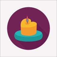Valentine's Day candle flat icon with long shadow eps10 N44