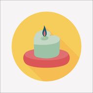 Valentine's Day candle flat icon with long shadow eps10 N45