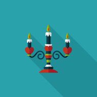 Valentine's Day candle flat icon with long shadow eps10 N46