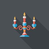 Valentine's Day candle flat icon with long shadow eps10 N47