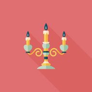 Valentine's Day candle flat icon with long shadow eps10 N49