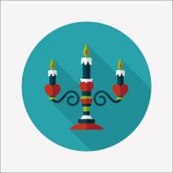 Valentine's Day candle flat icon with long shadow eps10 N50