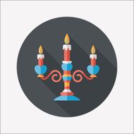 Valentine's Day candle flat icon with long shadow eps10 N51