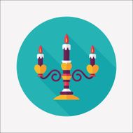 Valentine's Day candle flat icon with long shadow eps10 N52