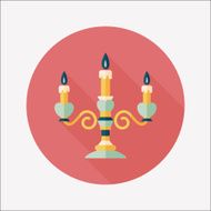 Valentine's Day candle flat icon with long shadow eps10 N53
