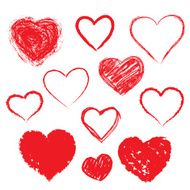 Vector hearts set Hand drawn N5