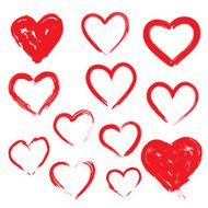 Vector hearts set Hand drawn N6
