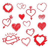 Vector hearts love set Hand drawn N2
