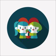 Valentine's day couple flat icon with long shadow eps10 N34