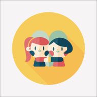 Valentine's day couple flat icon with long shadow eps10 N35