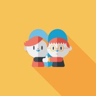 Valentine's day couple flat icon with long shadow eps10 N36