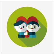 Valentine's day couple flat icon with long shadow eps10 N37