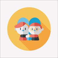 Valentine's day couple flat icon with long shadow eps10 N38