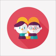 Valentine's day couple flat icon with long shadow eps10 N39
