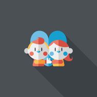 Valentine's day couple flat icon with long shadow eps10 N41