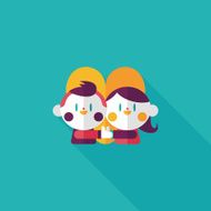 Valentine's day couple flat icon with long shadow eps10 N42