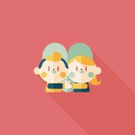 Valentine's day couple flat icon with long shadow eps10 N43