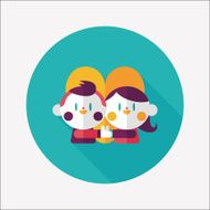 Valentine's day couple flat icon with long shadow eps10 N46