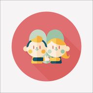 Valentine's day couple flat icon with long shadow eps10 N47